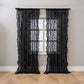Ruffled Border Light Filtering Window Drape - Black - 51"W x 108"L - image 14
