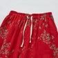 Red Floral Cotton Loungewear Pants - image 2