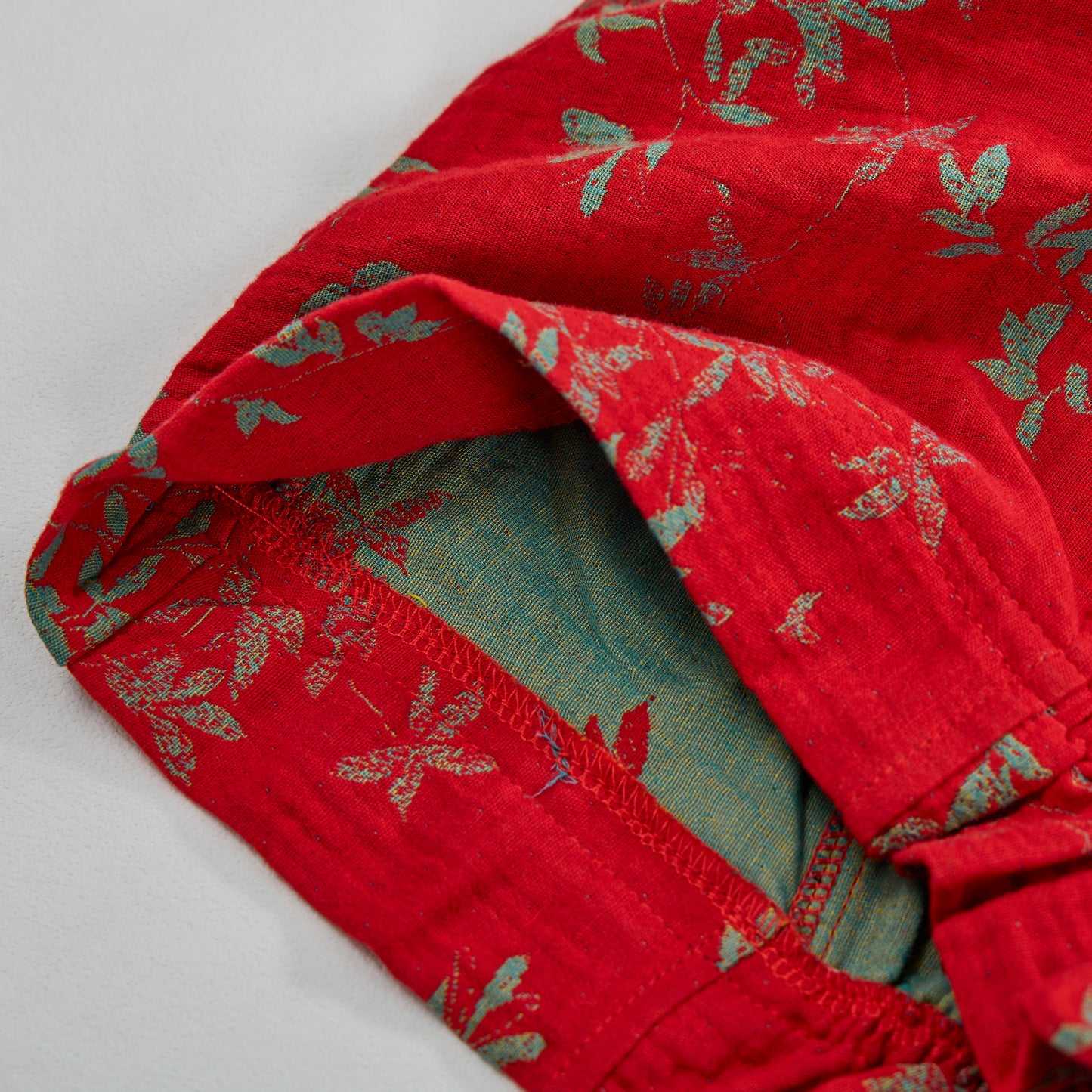Red Floral Cotton Loungewear Pants - image 6