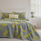 Retro Garden Flower Cotton Reversible Quilt - Light gray - Quilt with 2pcs Pillowcases - King - image 10
