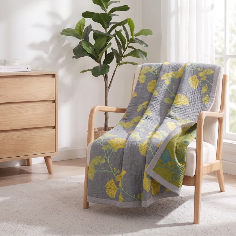 Retro Garden Flower Cotton Reversible Quilt - image 14