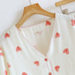 Heart Print Cotton Gauze Loungewear Set（3pcs） - image 1