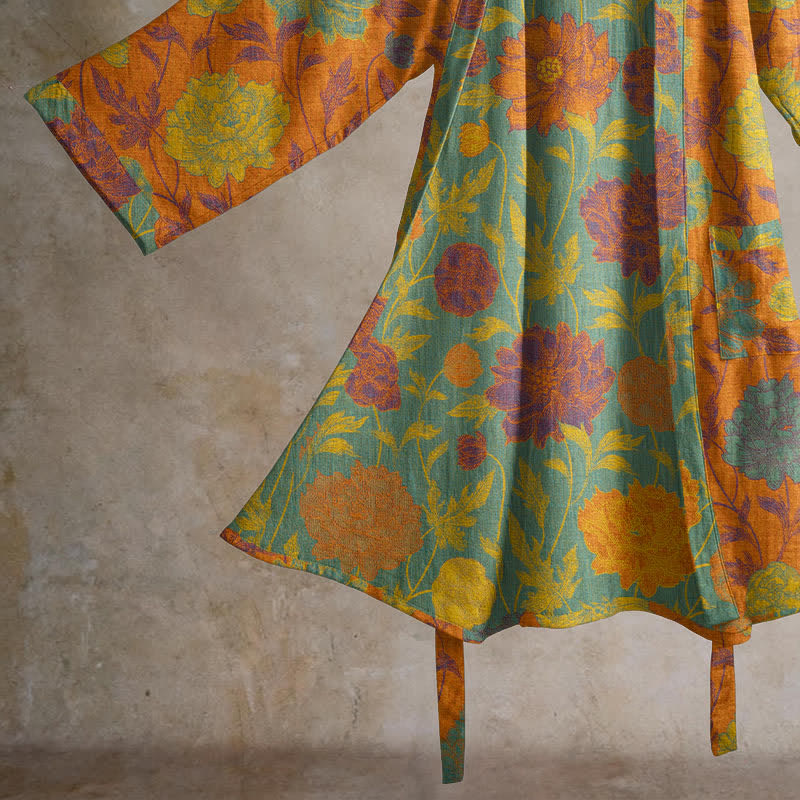 Vintage Floral Cotton Robe - image 4
