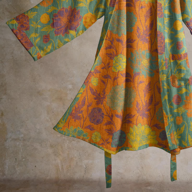 Vintage Floral Cotton Robe - image 10