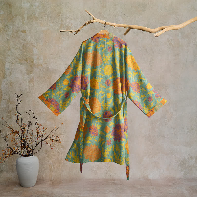 Vintage Floral Cotton Robe - image 7