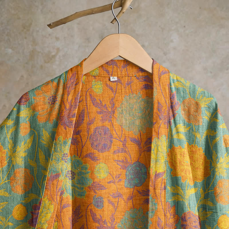 Vintage Floral Cotton Robe - image 8