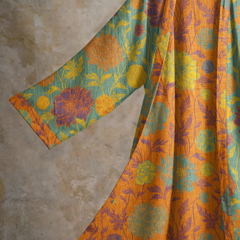 Vintage Floral Cotton Robe - image 9