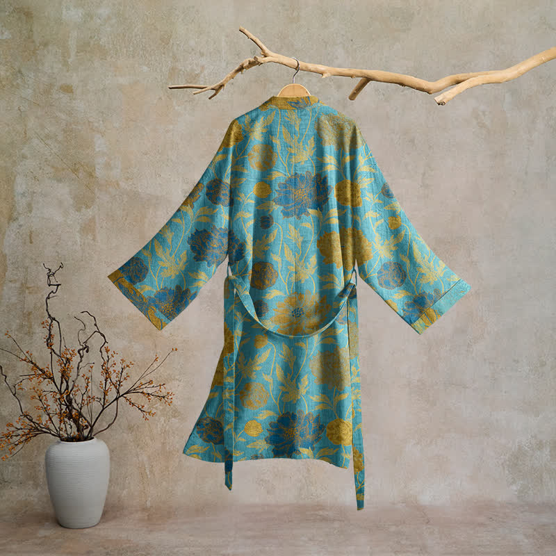 Vintage Floral Cotton Robe - image 13