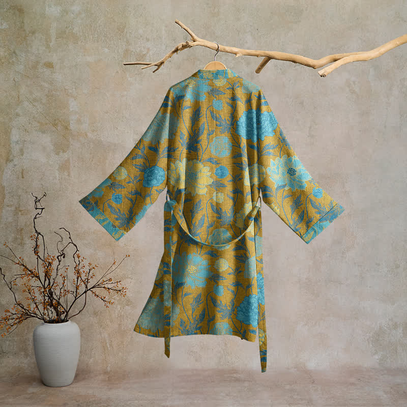 Vintage Floral Cotton Robe - image 19