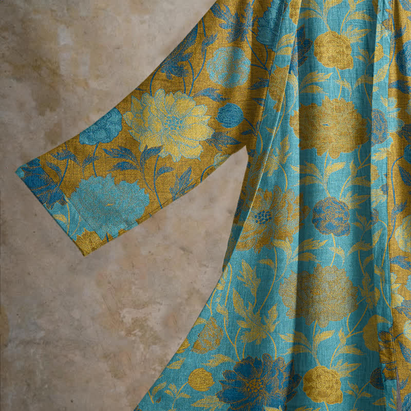 Vintage Floral Cotton Robe - image 21