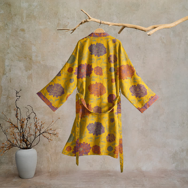 Vintage Floral Cotton Robe - image 25