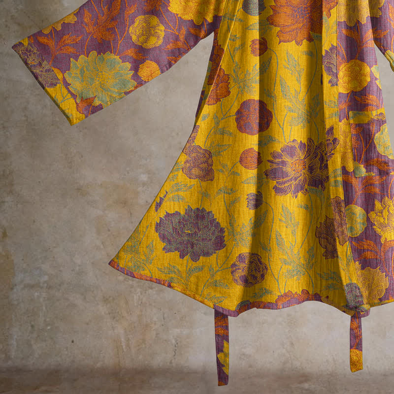 Vintage Floral Cotton Robe - image 34