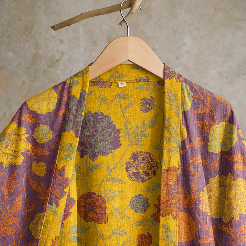 Vintage Floral Cotton Robe - image 32