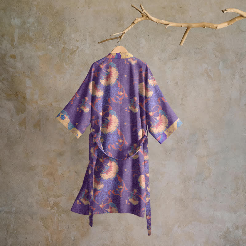 Floral Cotton Gauze Kimono Lounge Robe - image 1
