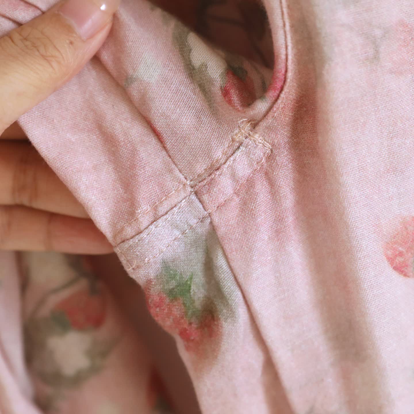 Sweet Berry Print Gauze Loungewear Set（3pcs） - image 8