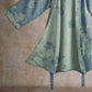 Sage Blue Floral Cotton Kimono Robe - image 4