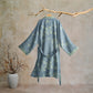 Sage Blue Floral Cotton Kimono Robe - image 1