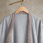Retro Geometric Border Cotton Lounge Robe - image 8
