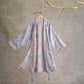 Retro Floral Cotton Kimono Robe - Purple - L - image 6