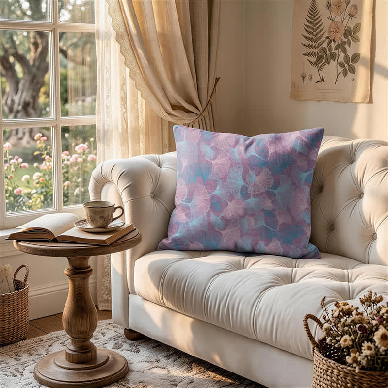 Vintage Ginkgo Leaf Throw Pillow Cover - image 8