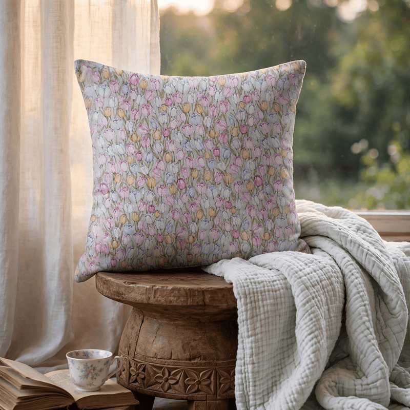 Vintage Tulip Floral Throw Pillow Cover - image 6