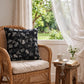 Vintage Black Ginkgo Leaf Throw Pillow - image 3