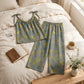 Retro Botanical Ginkgo Leaf Cotton Cami Loungewear Set - image 8