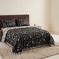 Vintage Black Ginkgo Leaf Reversible Cotton Bedding Set - image 1