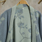 Sage Blue Floral Cotton Kimono Robe - image 3