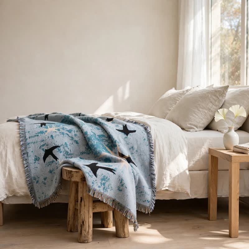 Artistic Sky Swallow Star Throw Blanket - image 3
