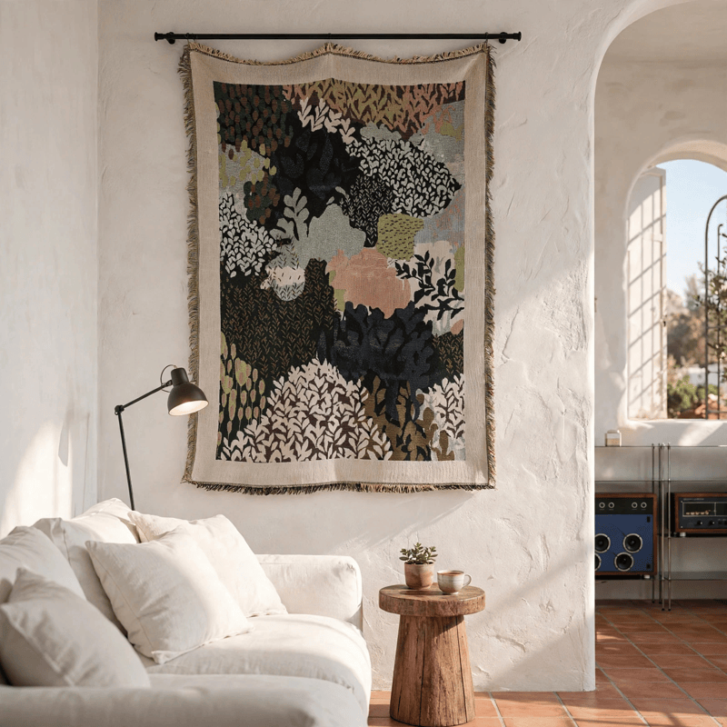 Abstract Forest Foliage Throw Blanket - image 2
