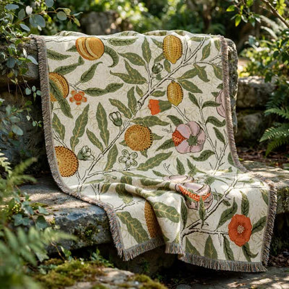 Vintage Pomegranate Floral Botanical Throw Blanket - 51" x 63" - image 0