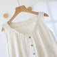 Beige Cotton Textured Sleeveless Lounge Dress - image 5