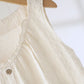 Beige Cotton Textured Sleeveless Lounge Dress - image 7