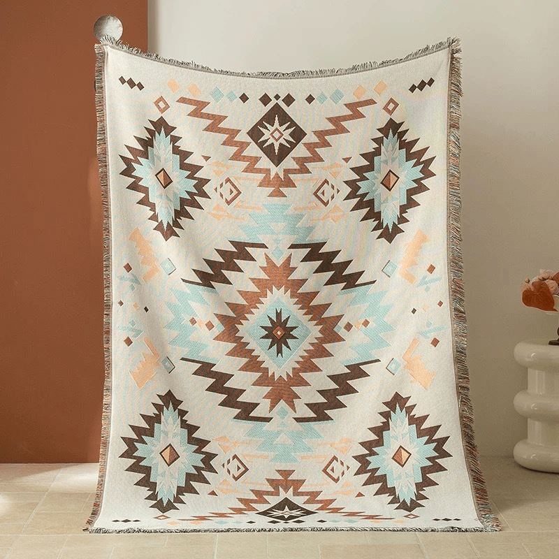 Bohemian Southwest Geometric Tasseled Decorative Throw - 71"× 51" - image 0