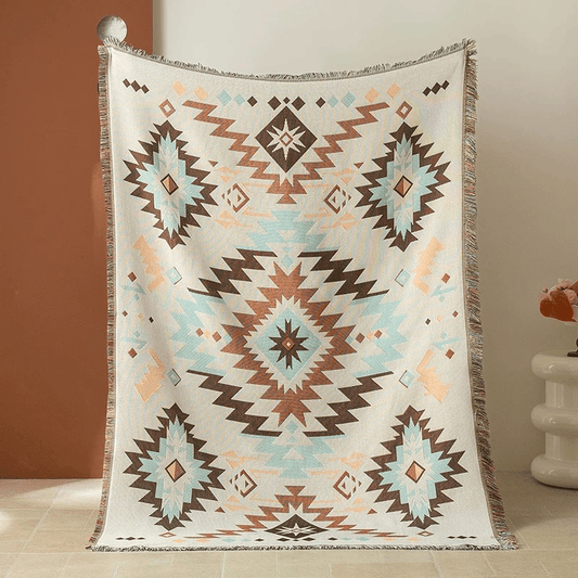 Bohemian Southwest Geometric Tasseled Decorative Throw - 71"× 51" - image 0