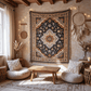 Retro Persian Floral Medallion Fringed Throw Blanket - image 1