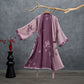 Butterfly Cotton Double Gauze Kimono Robe - Dusty Lavender - 2XL - image 7