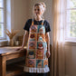Grid‑Cat Print Cotton Ruffled Cooking Apron - image 3