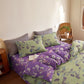 Retro Ginkgo Leaf Cotton Reversible Bedding Set - Green & Purple - Bedding Set（4PCS） - Queen - image 7