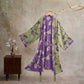 Retro Ginkgo Leaf Cotton Kimono Robe - Grass green & Purple - XL - image 28