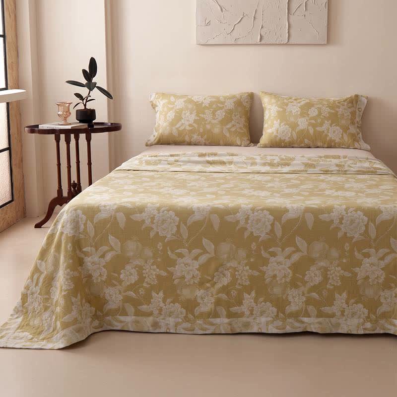 Vinatge Floral Muslin Coverlet Bedspread - image 5