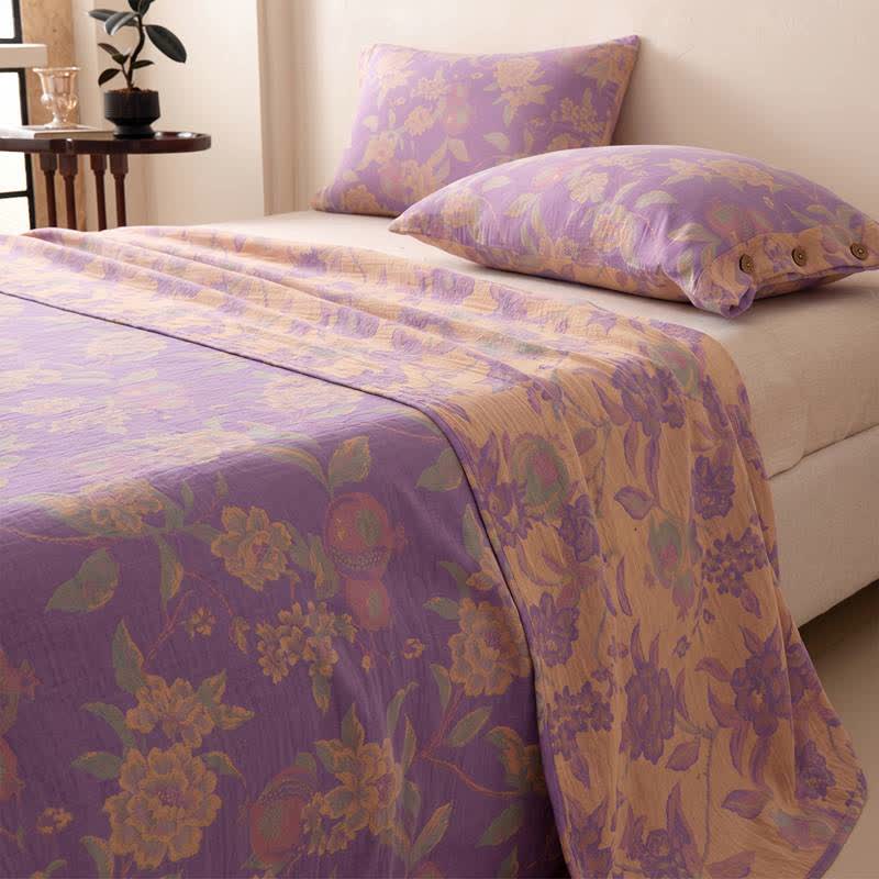 Vinatge Floral Muslin Coverlet Bedspread - image 1