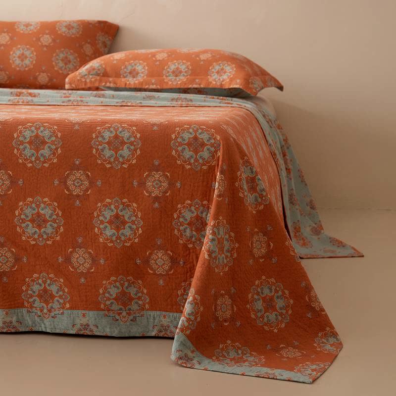Oriental Medallion Floral Muslin Bedspread - image 2