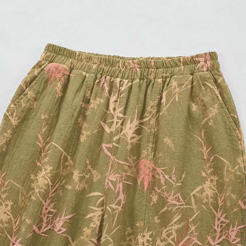 Retro Olive Green Bamboo Lounge Pants - image 2