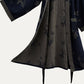 Navy Butterfly Cotton Double Gauze Kimono Robe - image 4