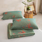 Elegant Butterfly Print Cotton Quilt - Green & Burnt Orange - 2PCS Pillowcases - 20" x 36" - image 10