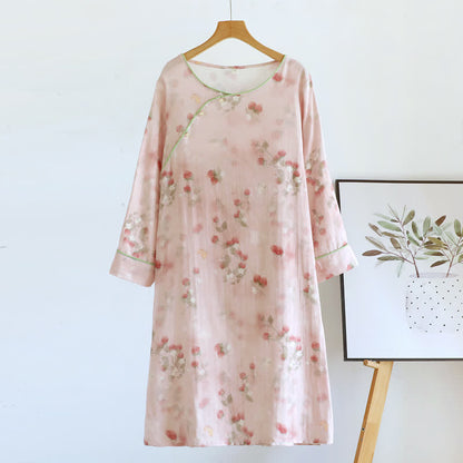 Pink Strawberry Cotton Lounge Nightgown - XL - image 0