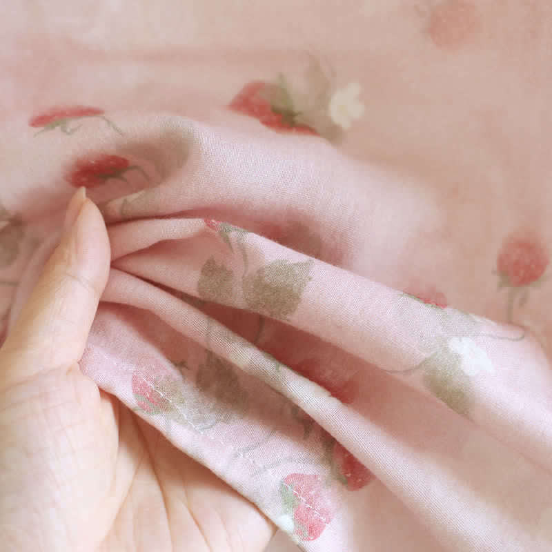 Pink Strawberry Cotton Lounge Nightgown - image 3