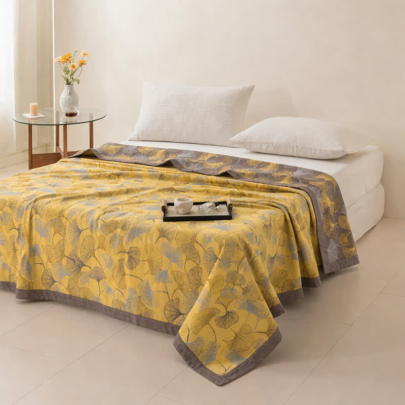 Golden Ginkgo Cotton Gauge Blanket - image 4